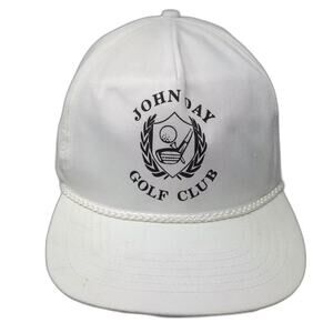 San Sun John Day Golf Club 5 Panel White Black Rope Strapback One Size